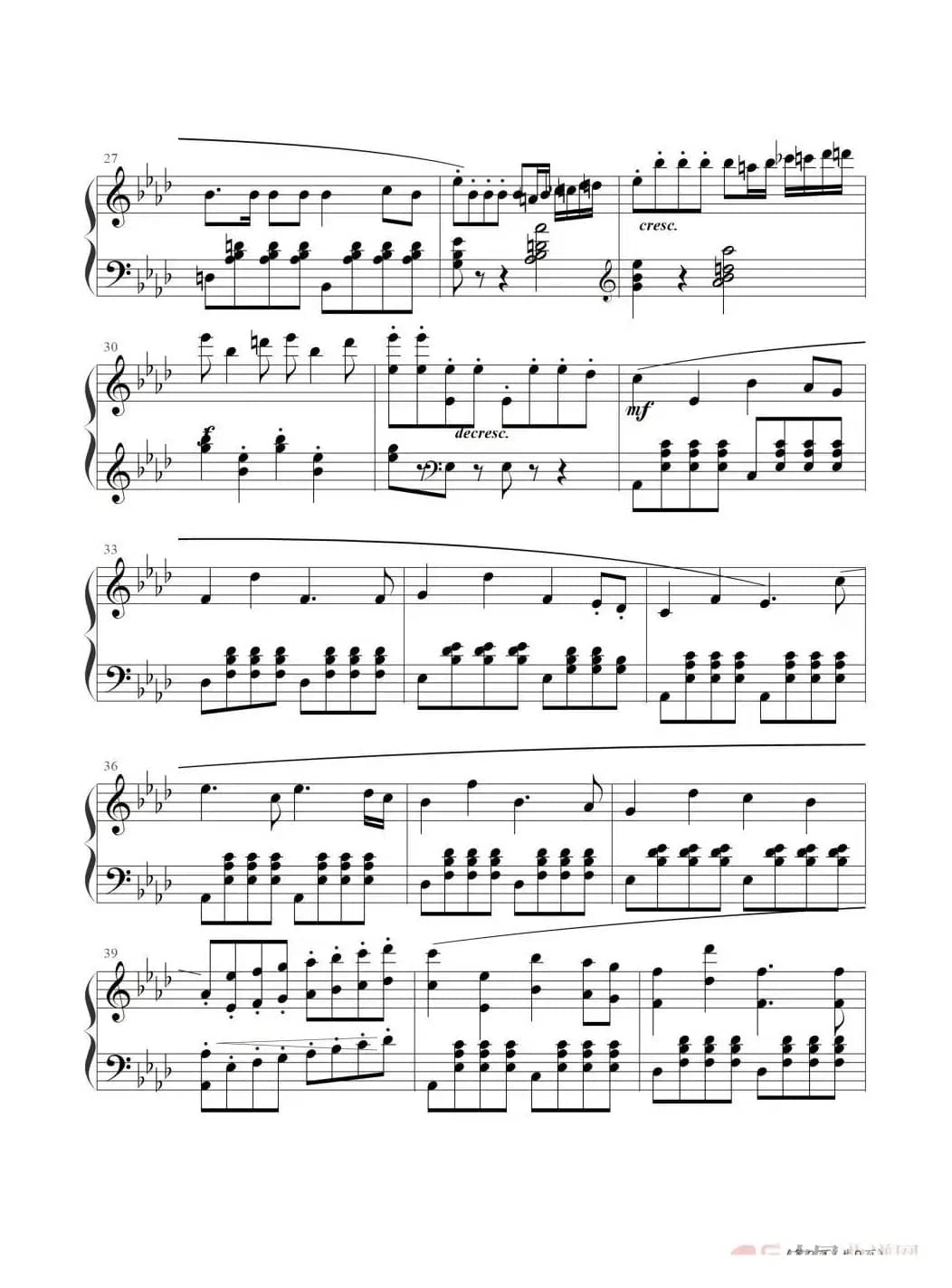 小马车夫（钢琴五线谱）