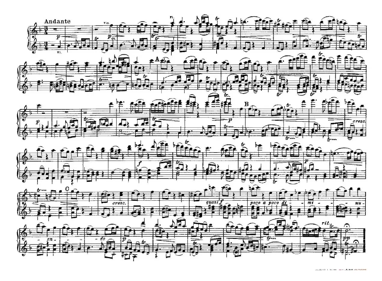 Brandenburg Concerto No.2 in F Major BWV.1047(F大调第二勃兰登堡协奏曲·四手联弹版)
