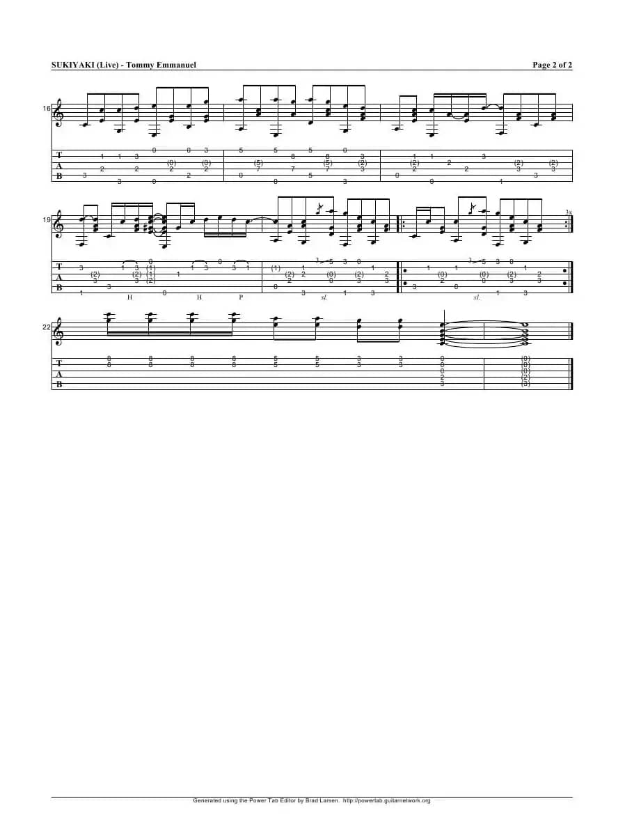 tommy emmanuel：sukiyaki（指弹吉它）