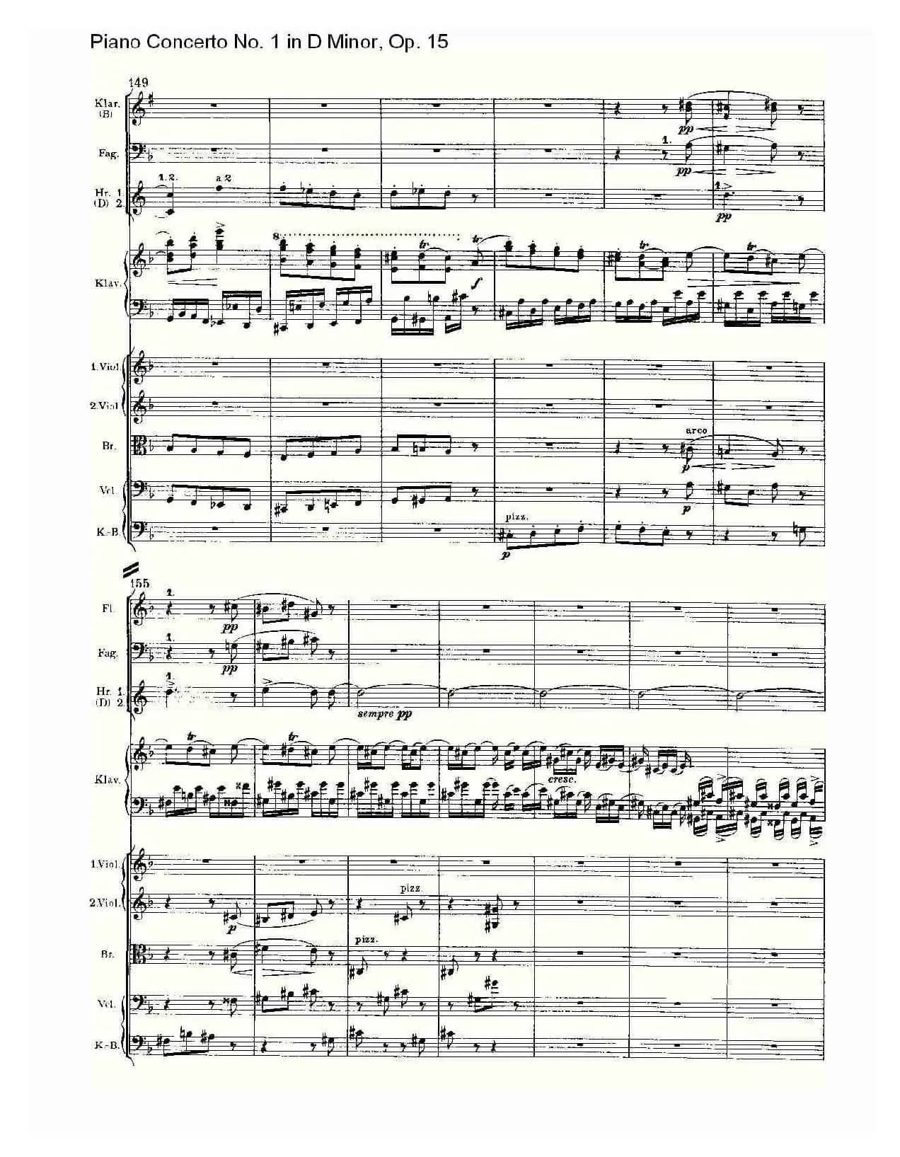 D小调钢琴第一协奏曲, Op.15第三乐章（一）