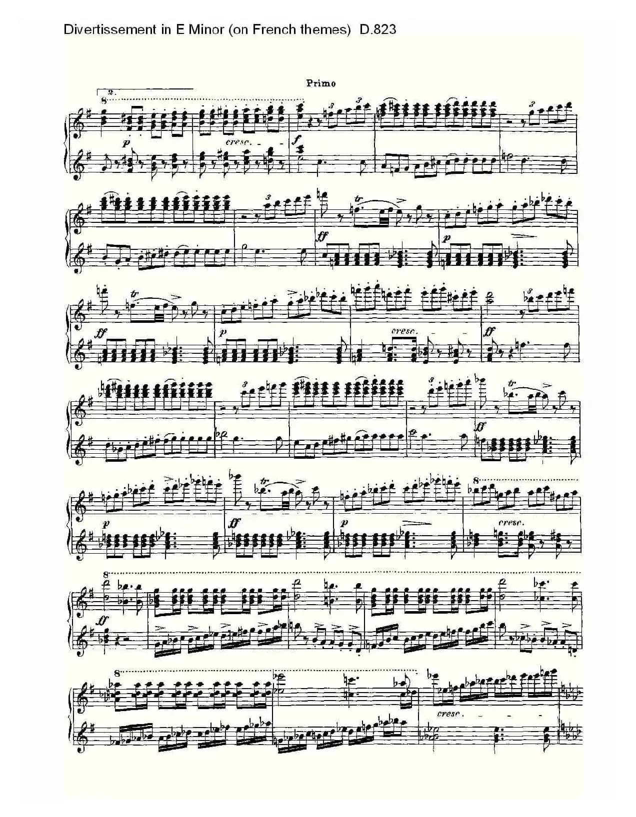 Divertissement in E Minor（on French themes）