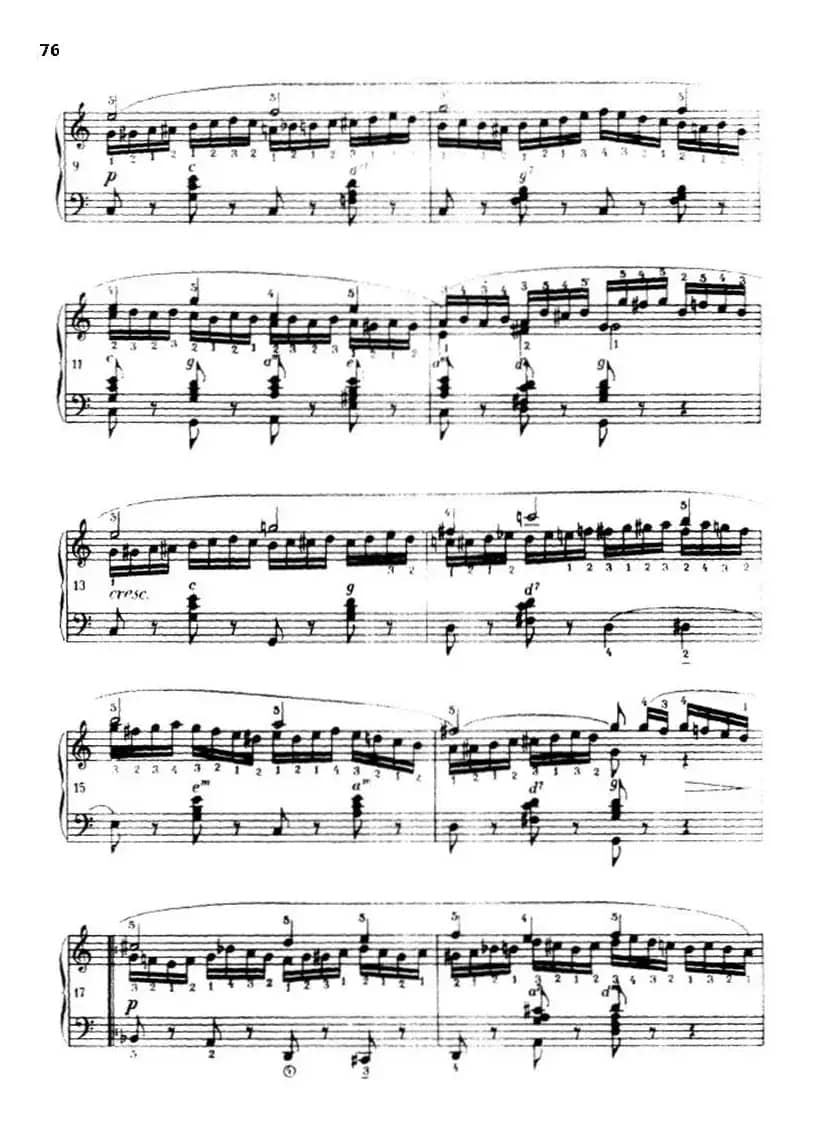 《车尔尼手风琴练习曲集》第Ⅲ册（P75—97）