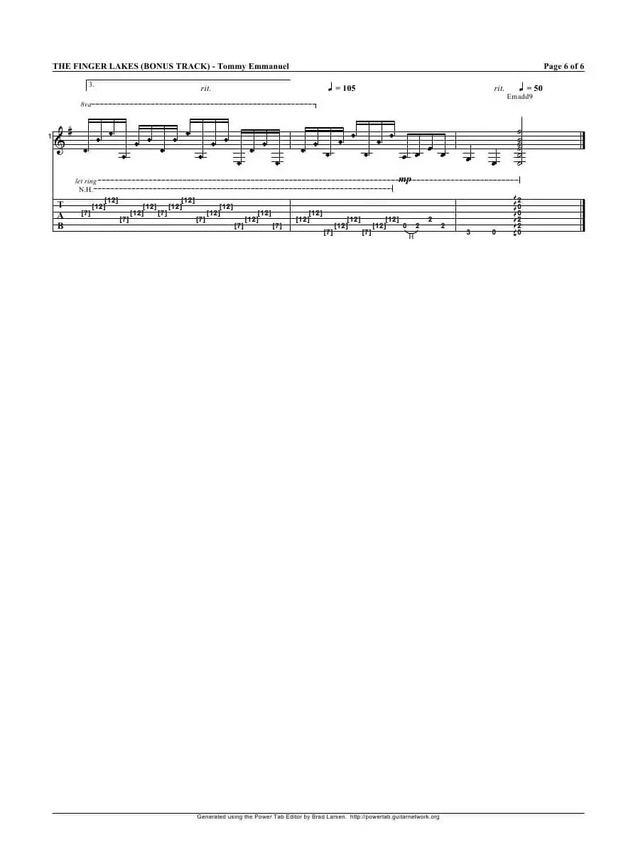 tommy emmanuel：the finger lakes（指弹吉它）