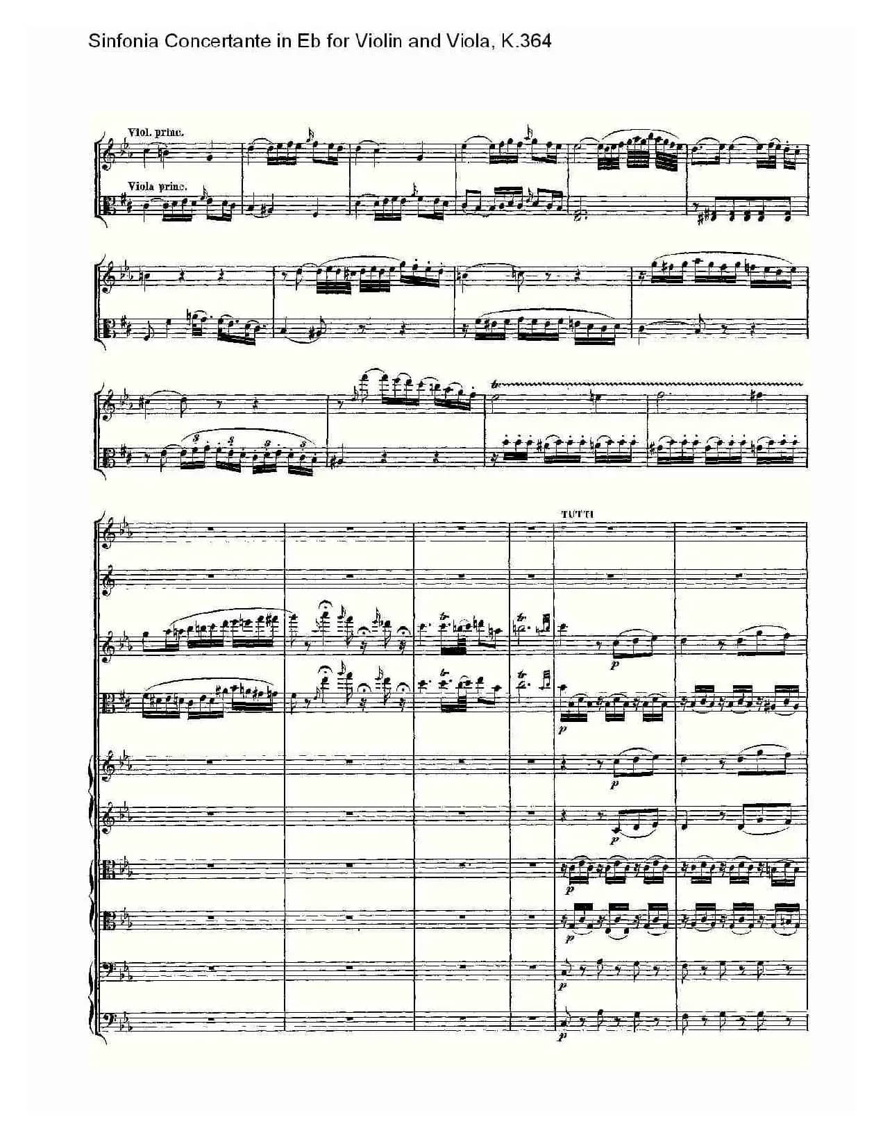 Eb调小提琴与中提琴炫技序曲, K.364（二）