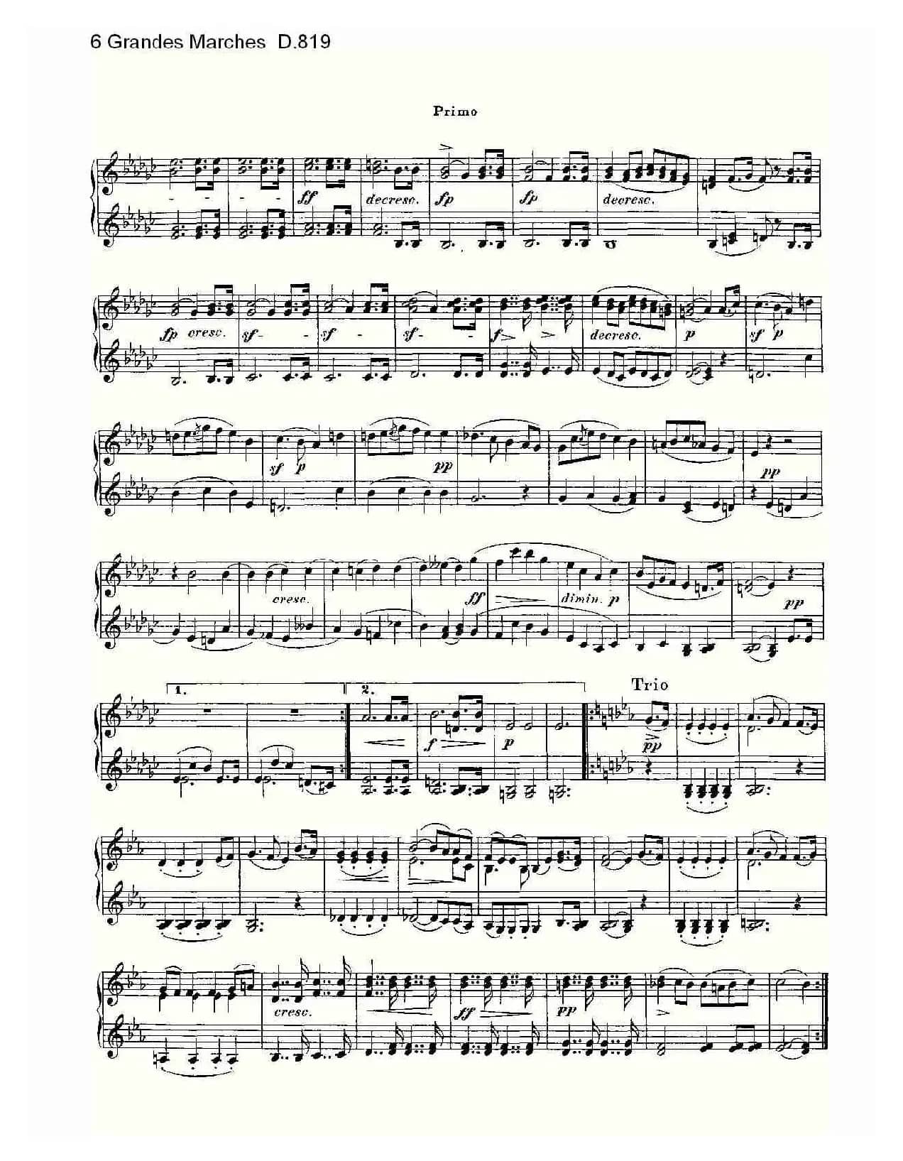6 Grandes Marches D.819（6 贵族进行曲 D.819）