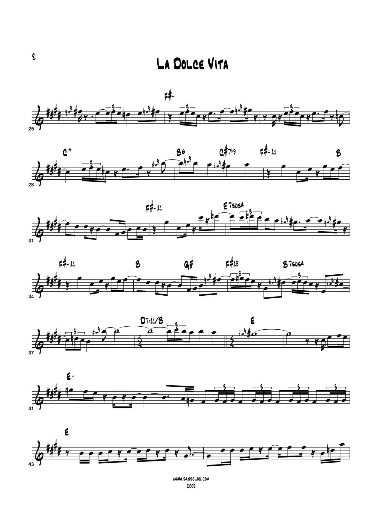 La Dolce Vita（高音萨克斯）