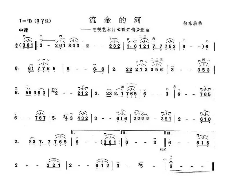 流金的河（电视艺术片《珠江情》选曲）