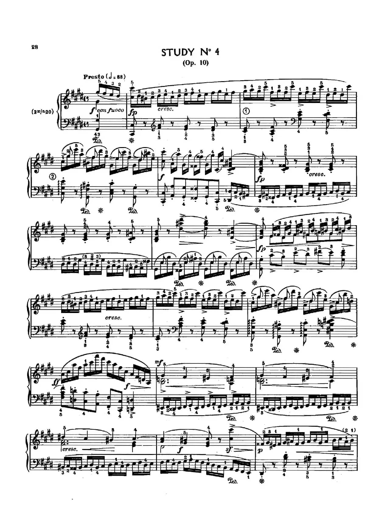 12 Etudes Op.10 柯尔托教学版（12首练习曲·4）