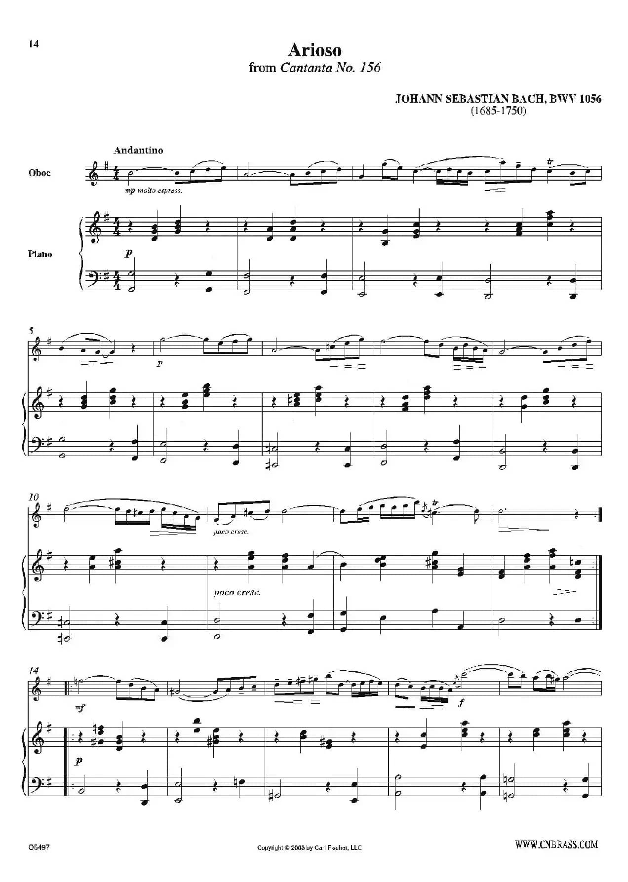 Arioso（双簧管+钢琴伴奏）