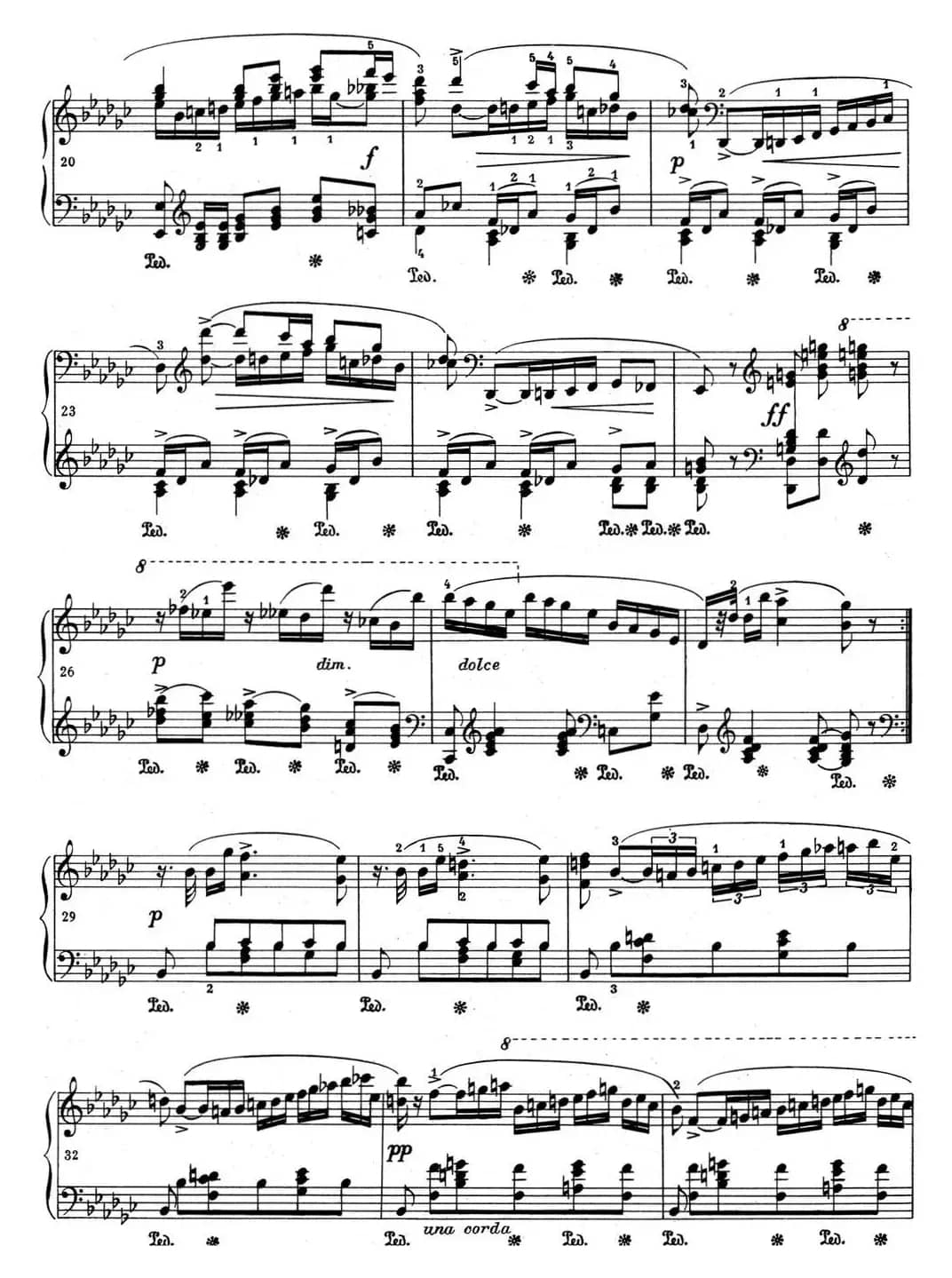 肖邦 波兰舞曲 Op.posth.P.1 No.8 降G大调