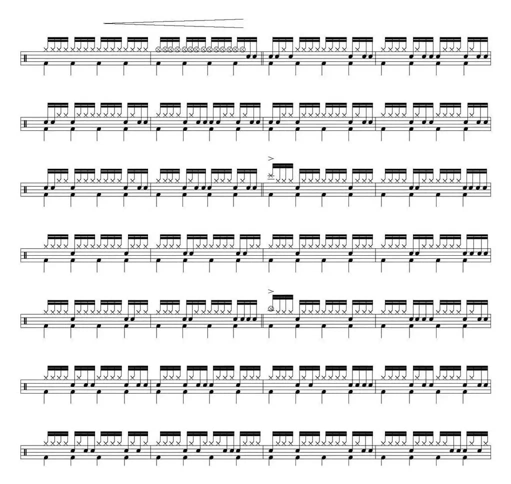 爵士鼓谱：U2 - Sunday bloody sunday