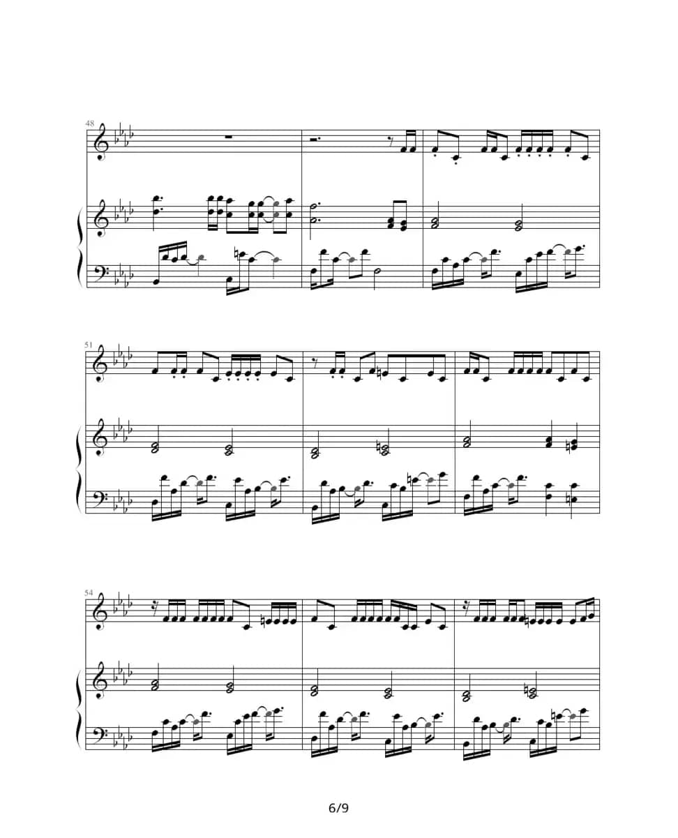 夜曲（周杰伦作曲、巴特尔编配版、钢琴伴奏谱）