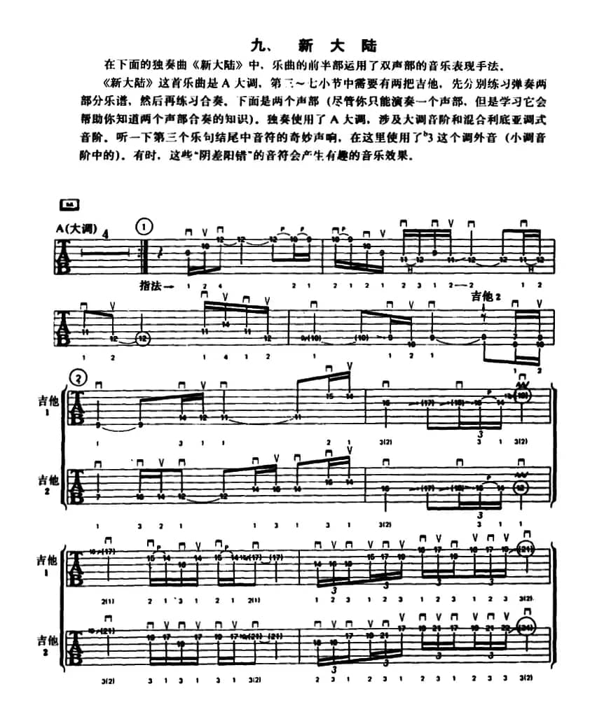 重金属吉他演奏示范曲谱（九、新大陆）
