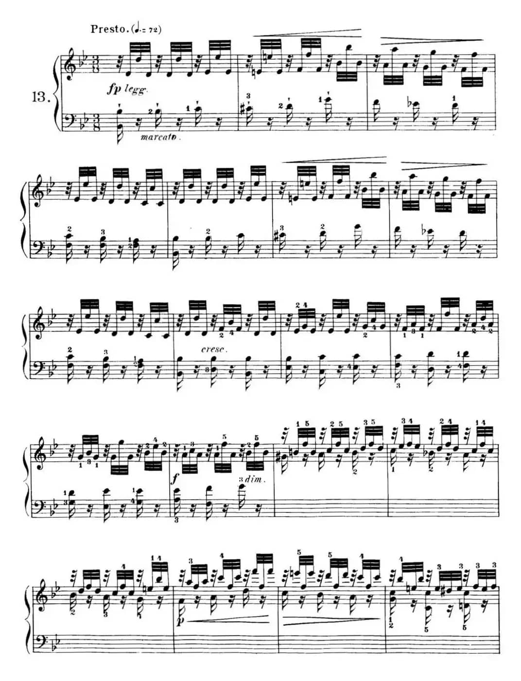 40首车尔尼Op.299钢琴快速练习曲（NO.13）