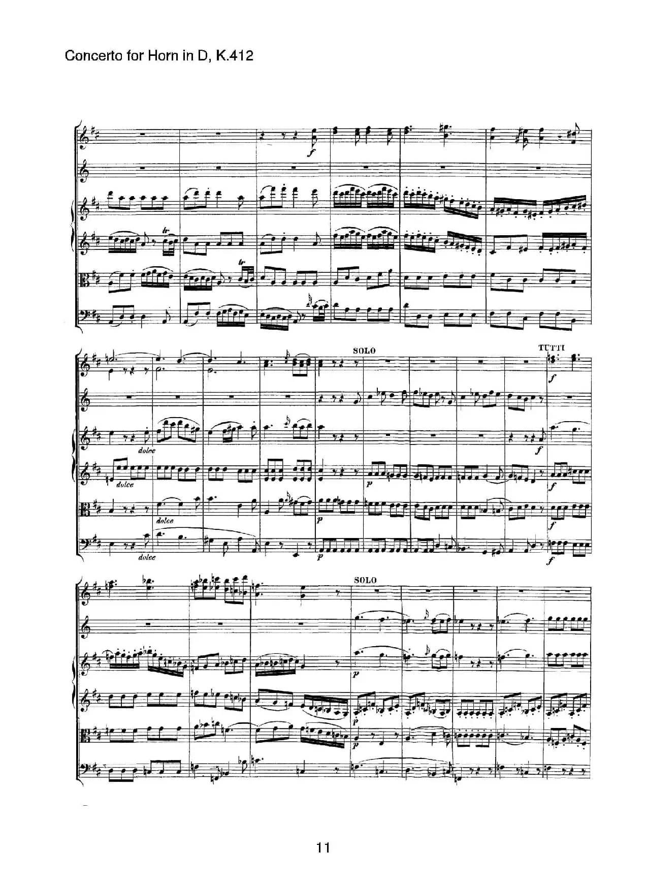 Concerto for Horn in D，K.412（D大调第一圆号协奏曲K412号作品）