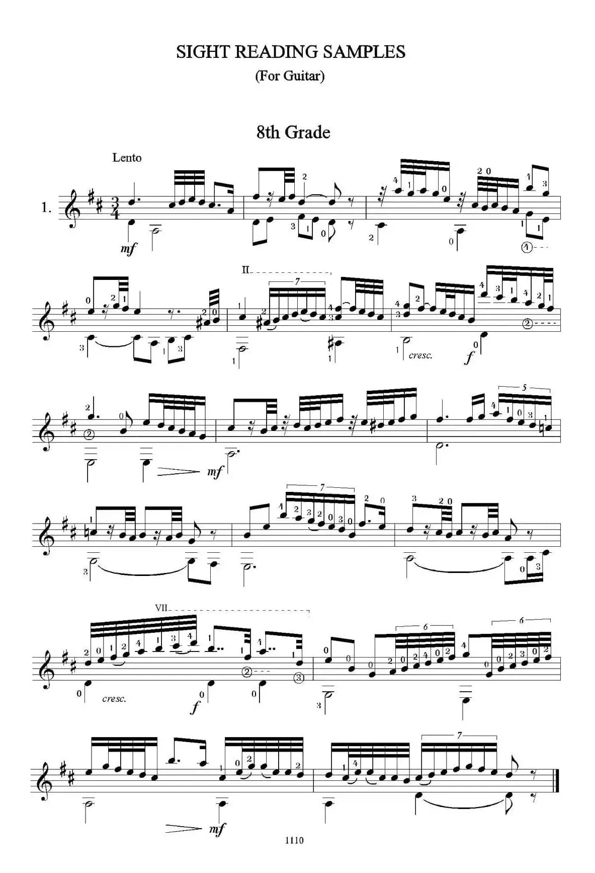 古典吉他视奏8首（8）