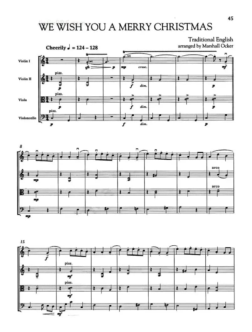 WE WISH YOU A MERRY CHRISTMAS（弦乐四重奏）
