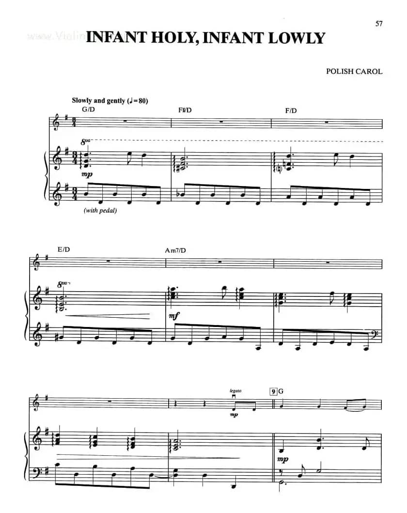 INFANT HOLY, INFANT LOWLY（钢琴伴奏谱）