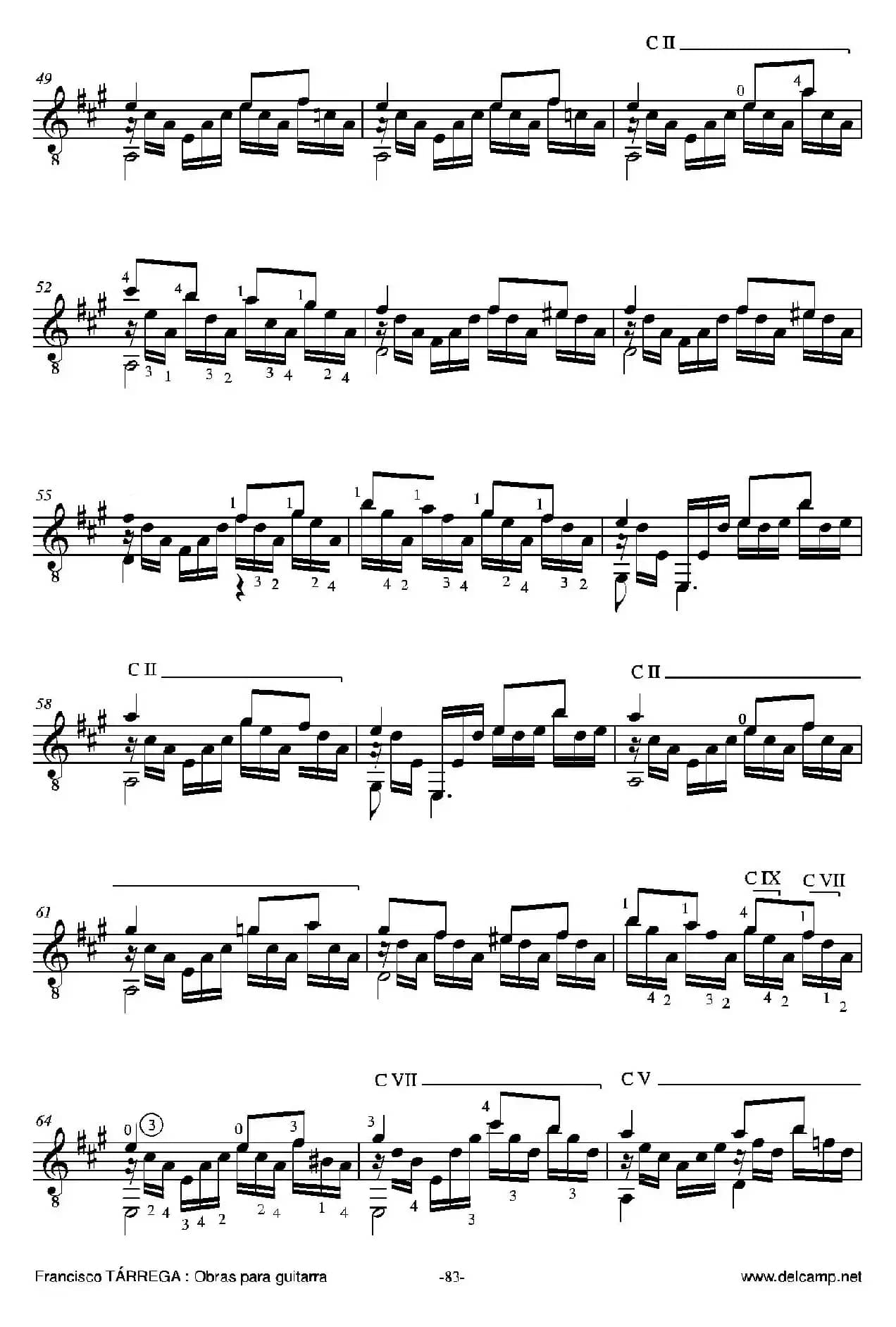 《塔雷加作品全集》第5部分（古典吉他）