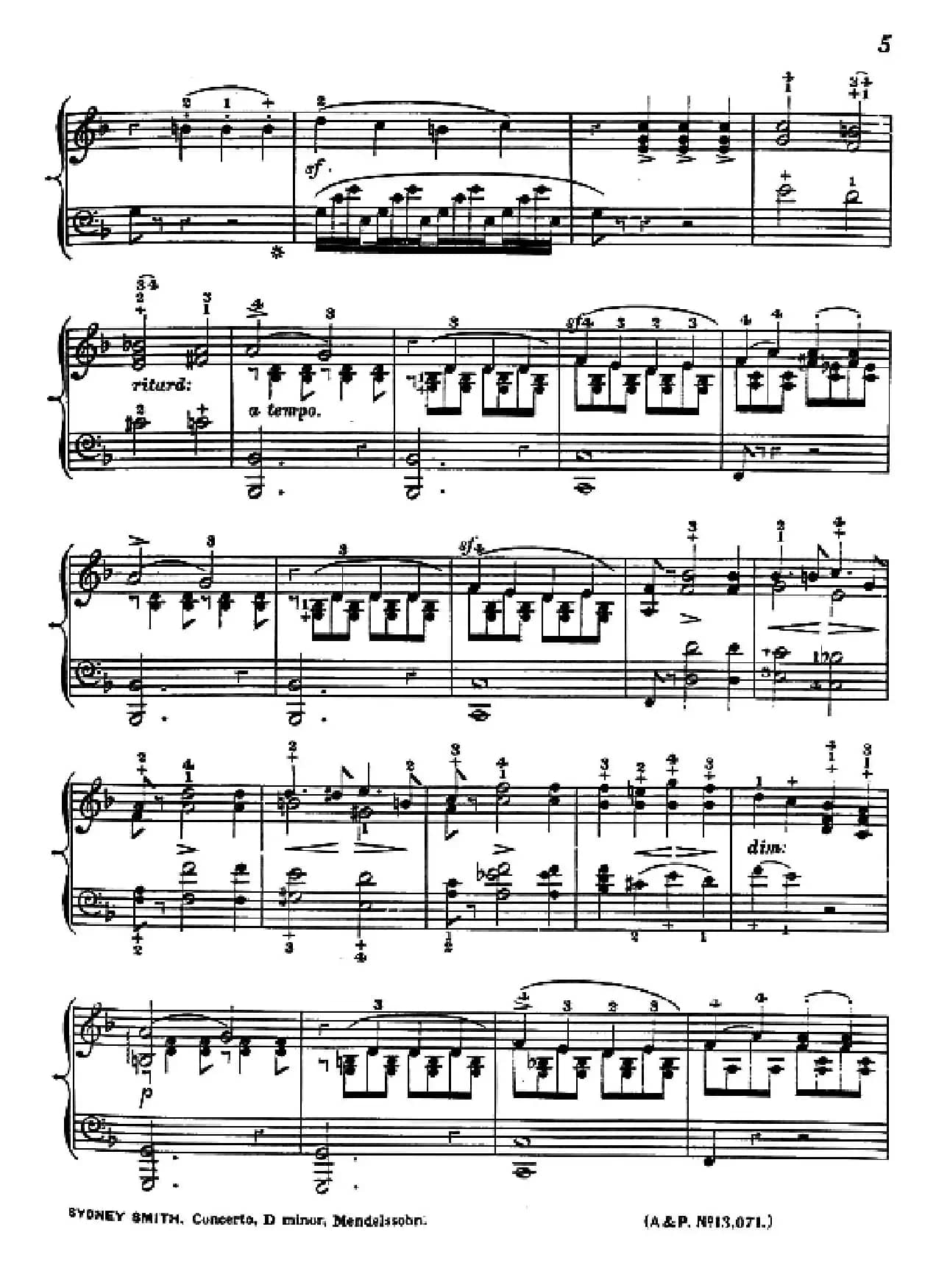 d小调第二钢琴协奏曲(钢琴独奏版)