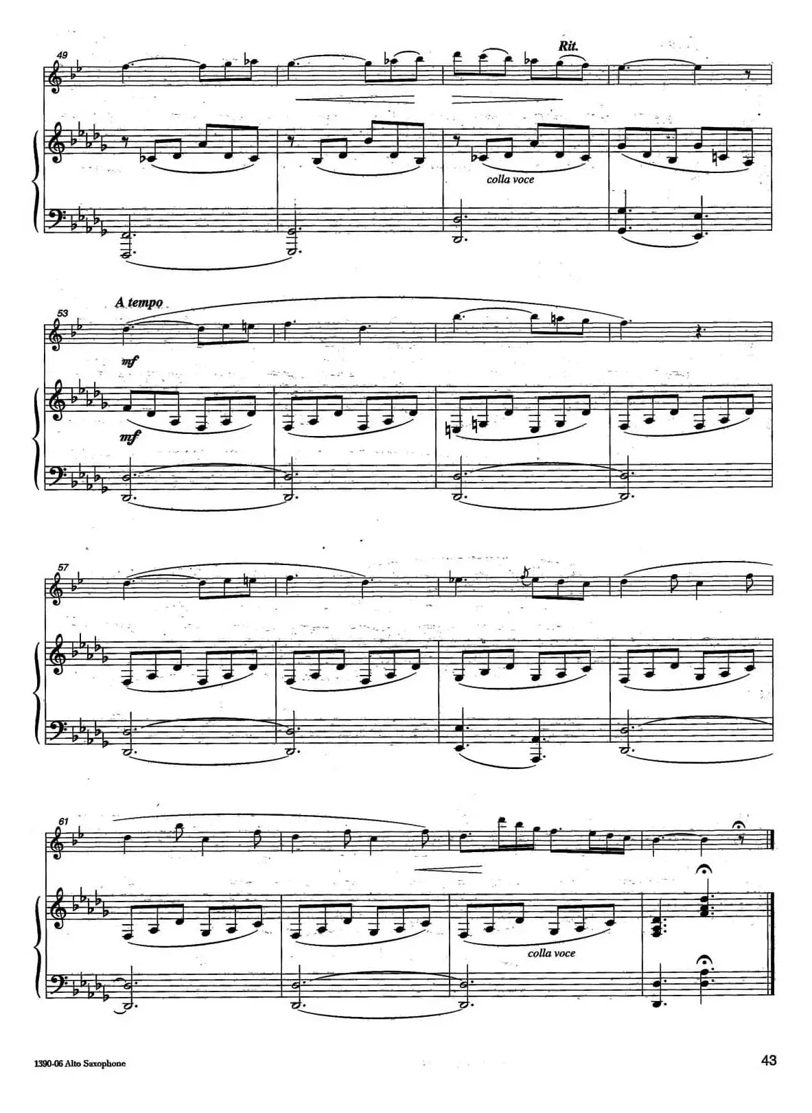 Andante mosso（中音萨克所+钢琴伴奏）