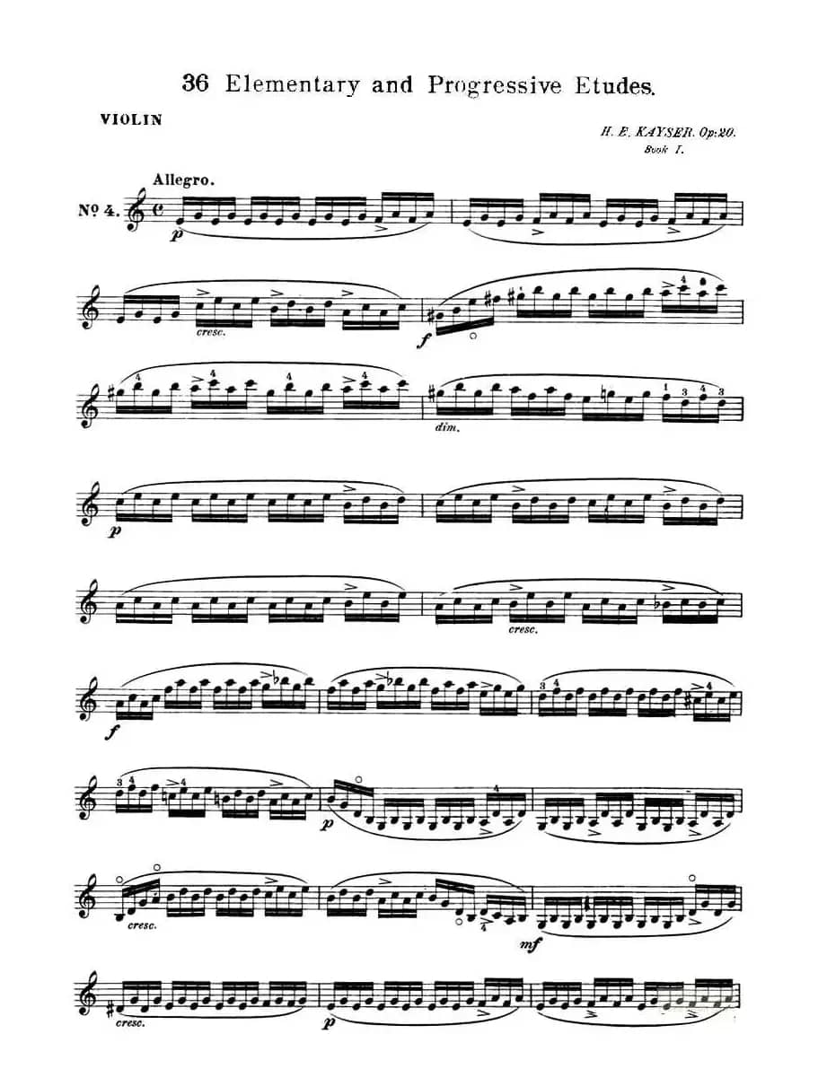 开塞（KAYSER 36首小提琴练习曲之4）