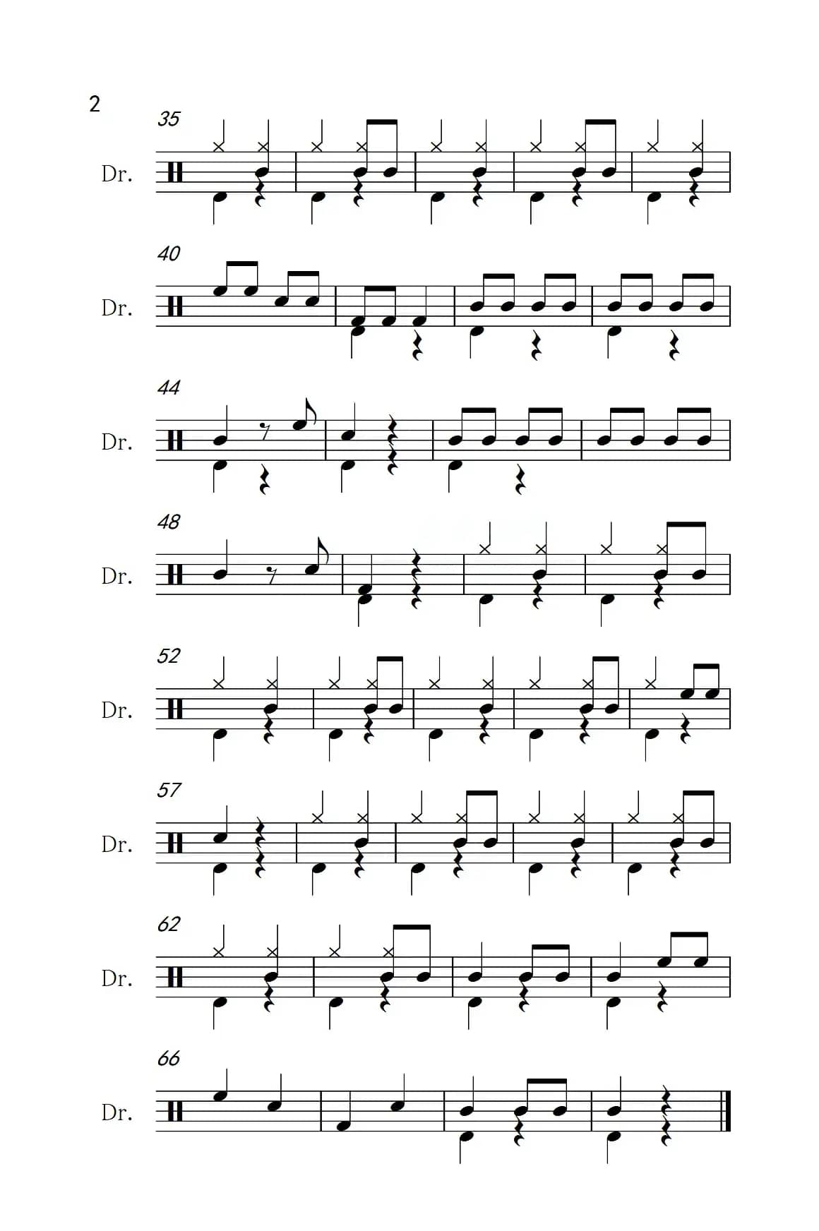 花仙子之歌（架子鼓谱）