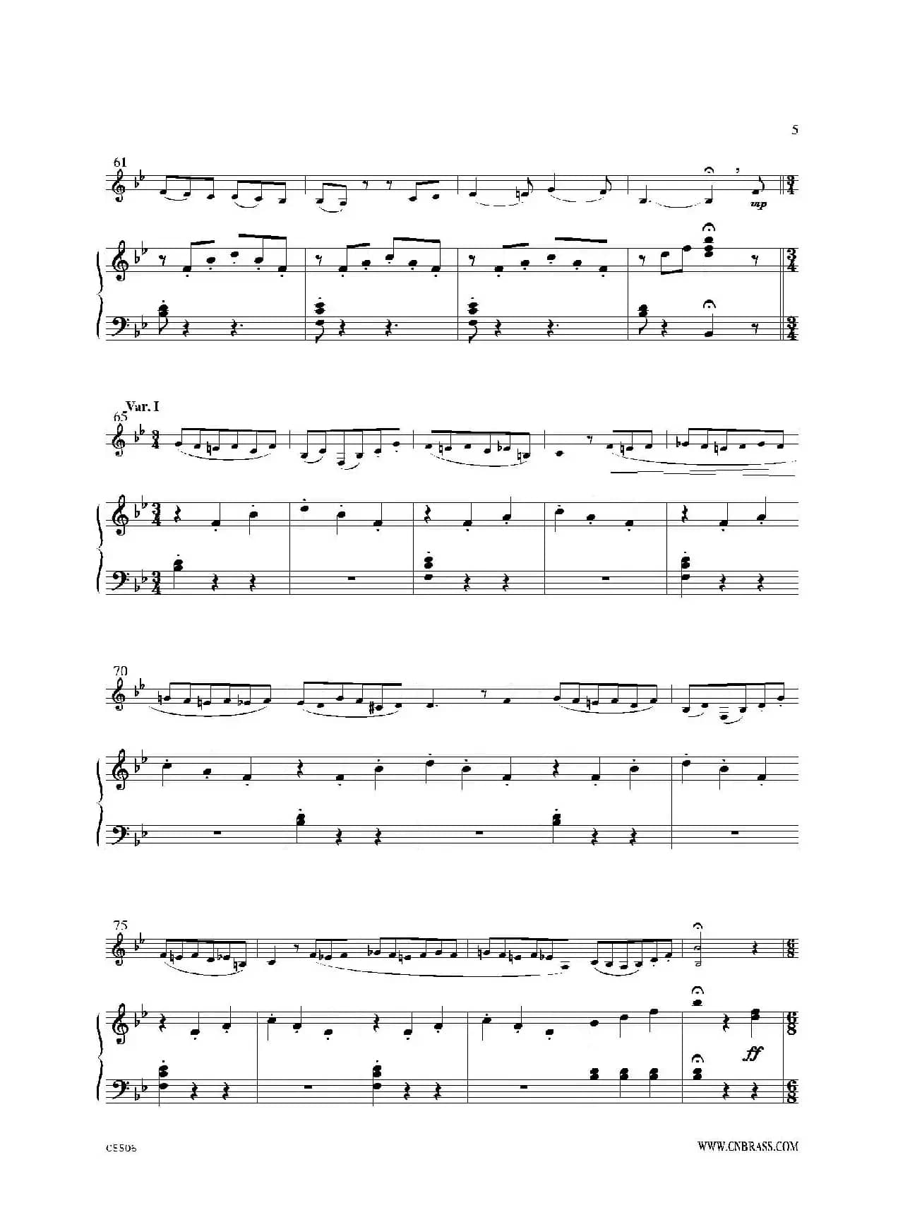 威尼斯狂欢节变奏（圆号+钢琴）