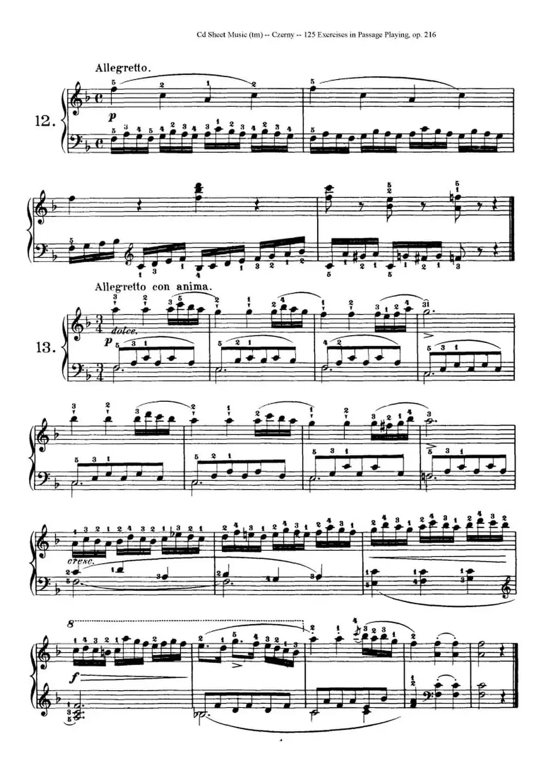 125 Exercises in Passage Playing Op.261（车尔尼125首钢琴短乐句练习曲（1——21））