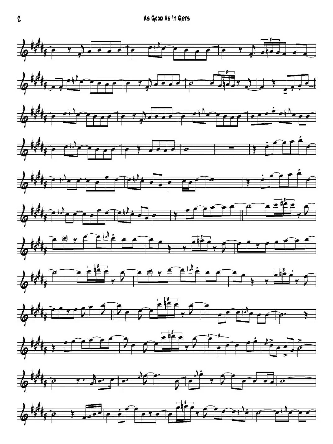 As Good As It Gets（中音萨克斯）