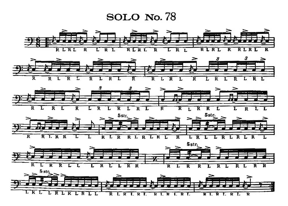 美国军鼓 SOLO No.76-80（爵士鼓谱）