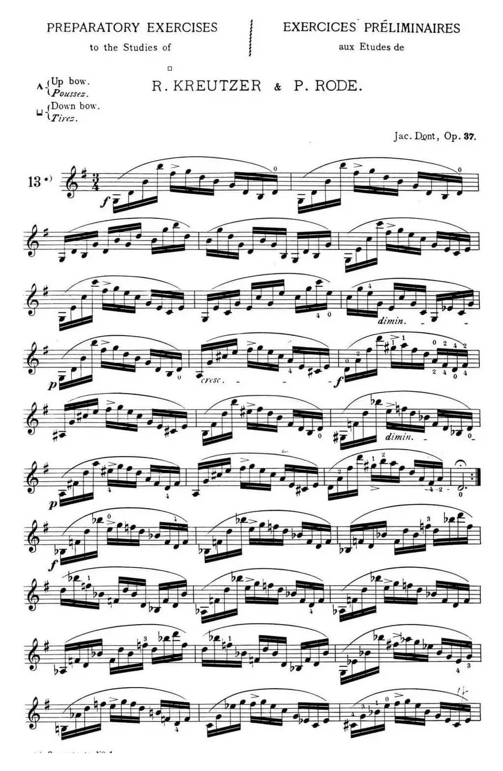 顿特24首小提琴练习曲 作品37—13