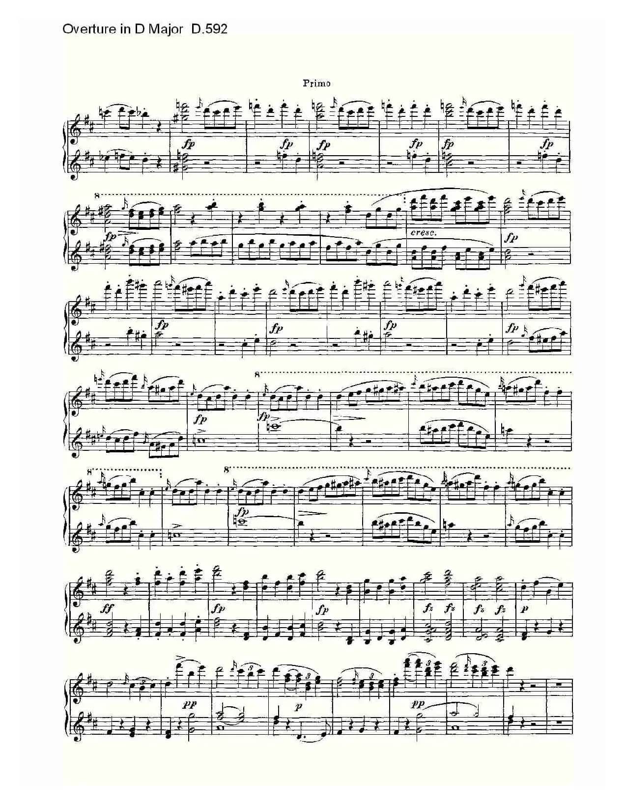 Overture in D Major D.592（Ｄ大调序曲 D.592）