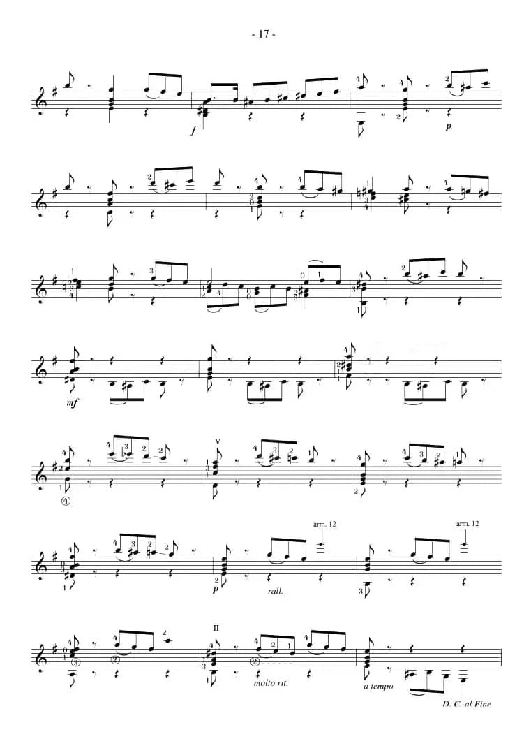 Napoleon Coste《25 Studies,Op.38》（STUDY 9）