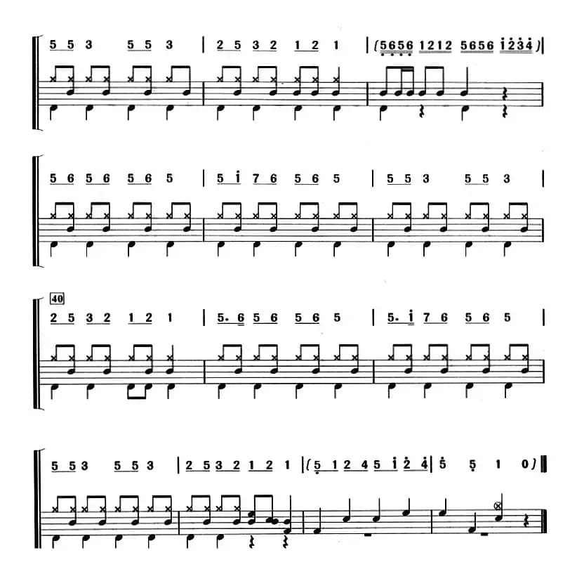 找朋友（架子鼓、主旋律+鼓谱）