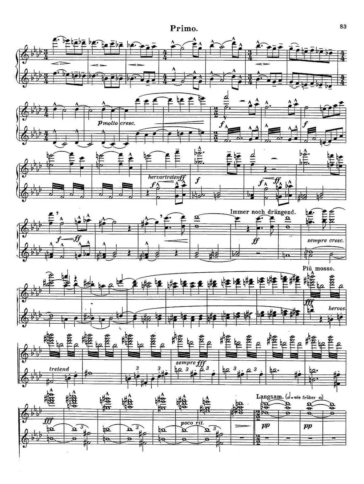 c小调第二交响曲“复活”（Ⅴ）（改编四手联弹版）