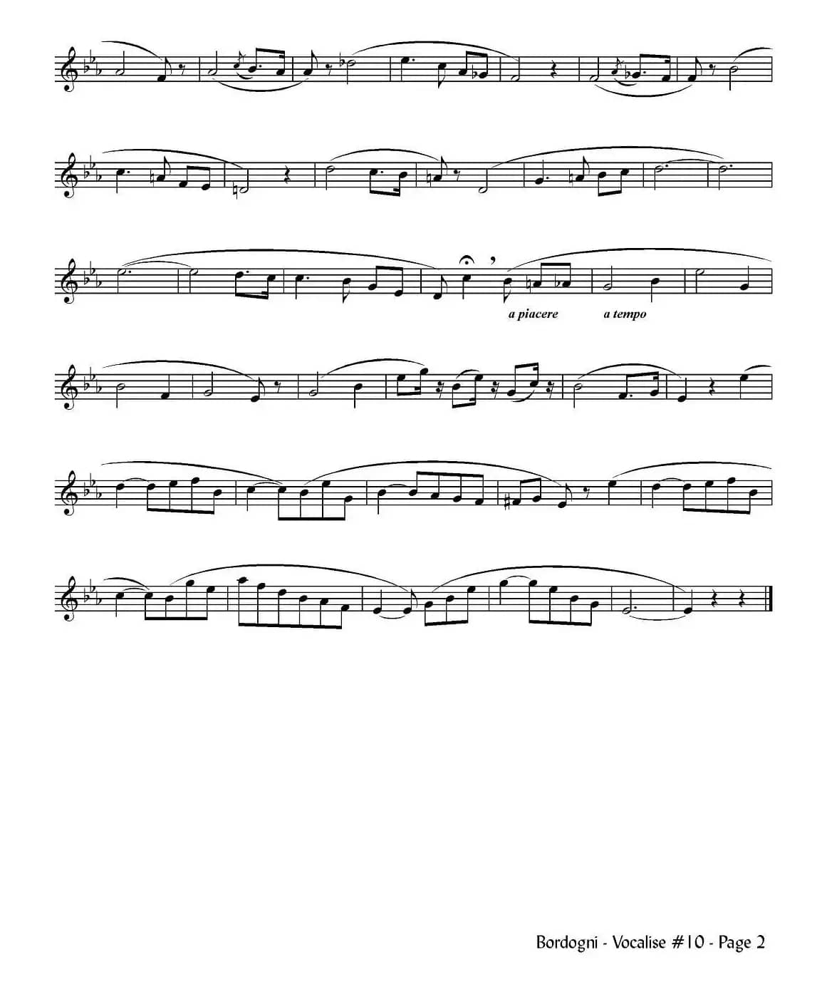 Bordogni - Vocalise #10（小号）