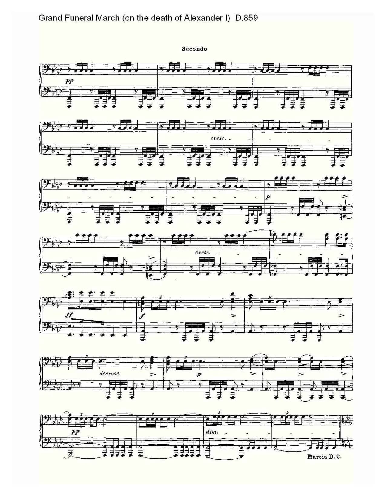 豪华葬礼进行曲（为亚历山大一世的逝世而作)D.85）