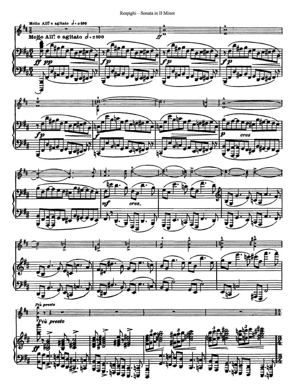 Violin Sonata in B Minor（小提琴+钢琴伴奏）