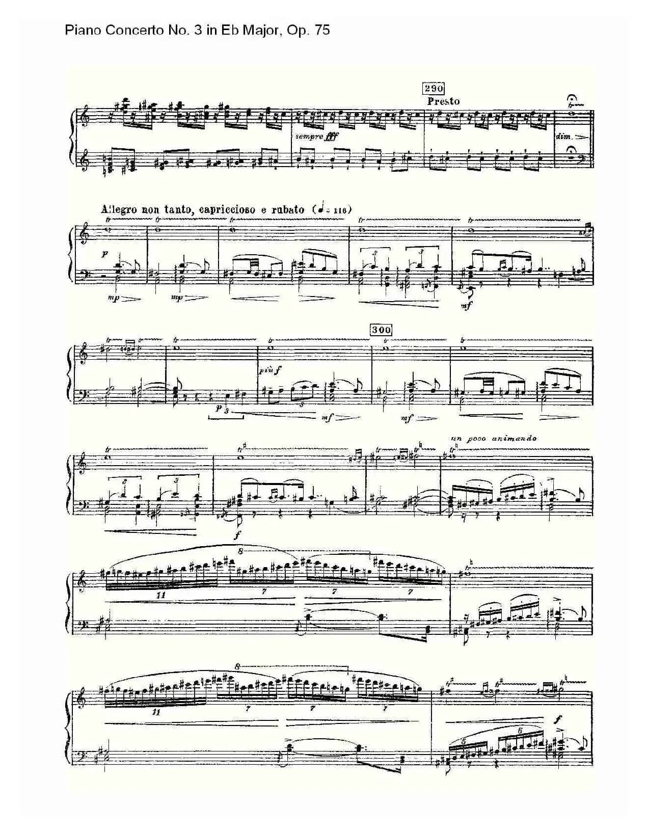 Piano Concerto No.3 in Eb Major, Op.75（Eb大调第三钢琴协奏）
