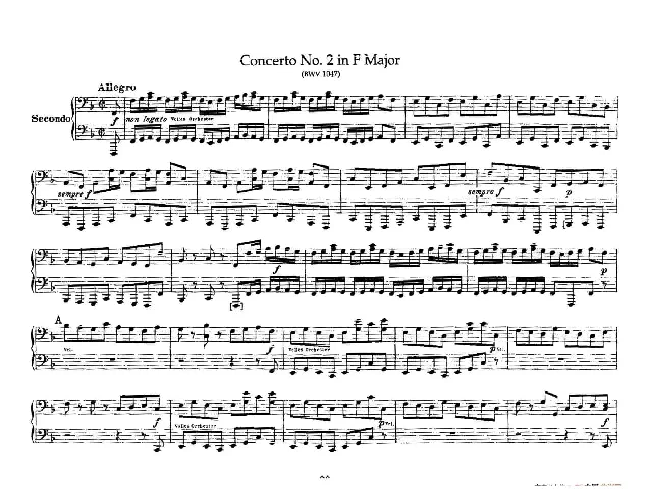 Brandenburg Concerto No.2 in F Major BWV.1047(F大调第二勃兰登堡协奏曲·四手联弹版)