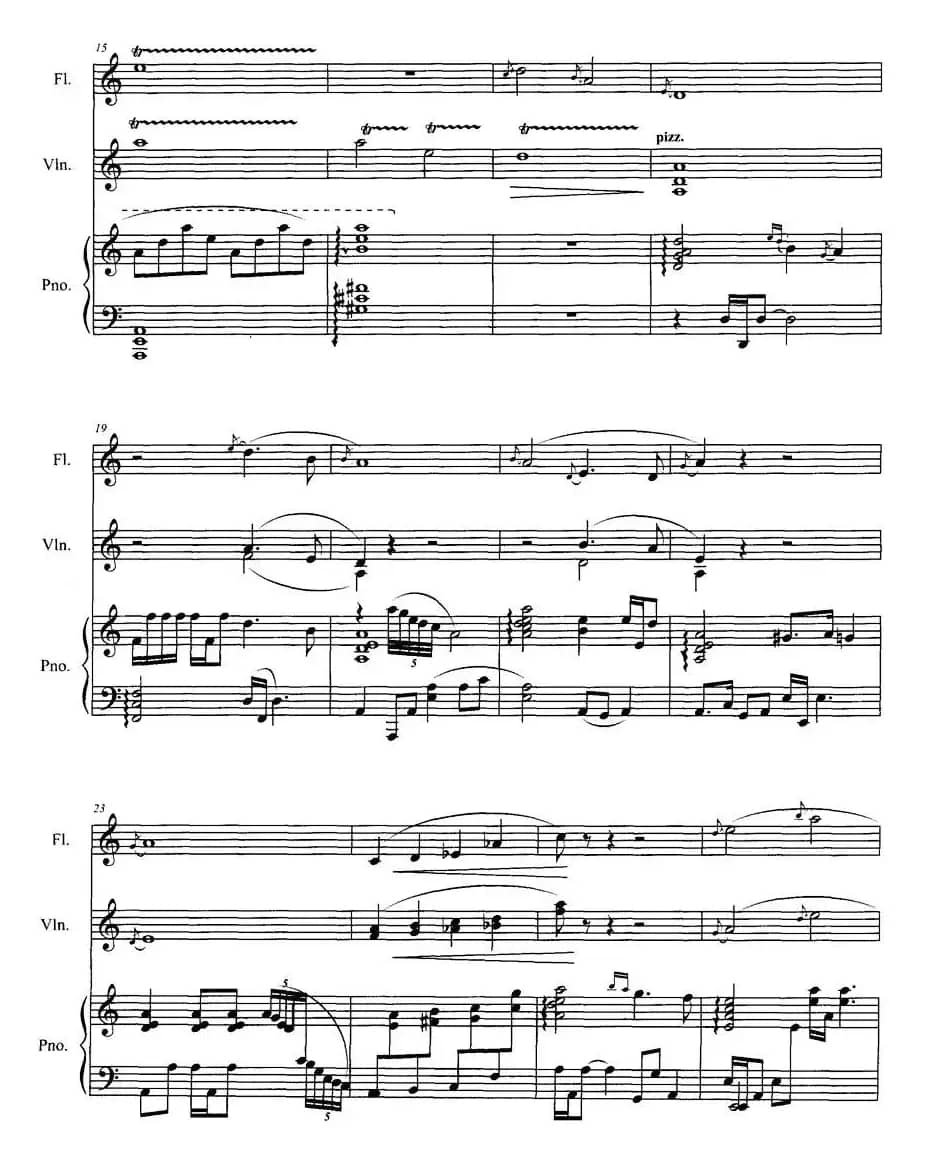 长笛与小提琴组曲：（三）古画（带钢琴伴奏）