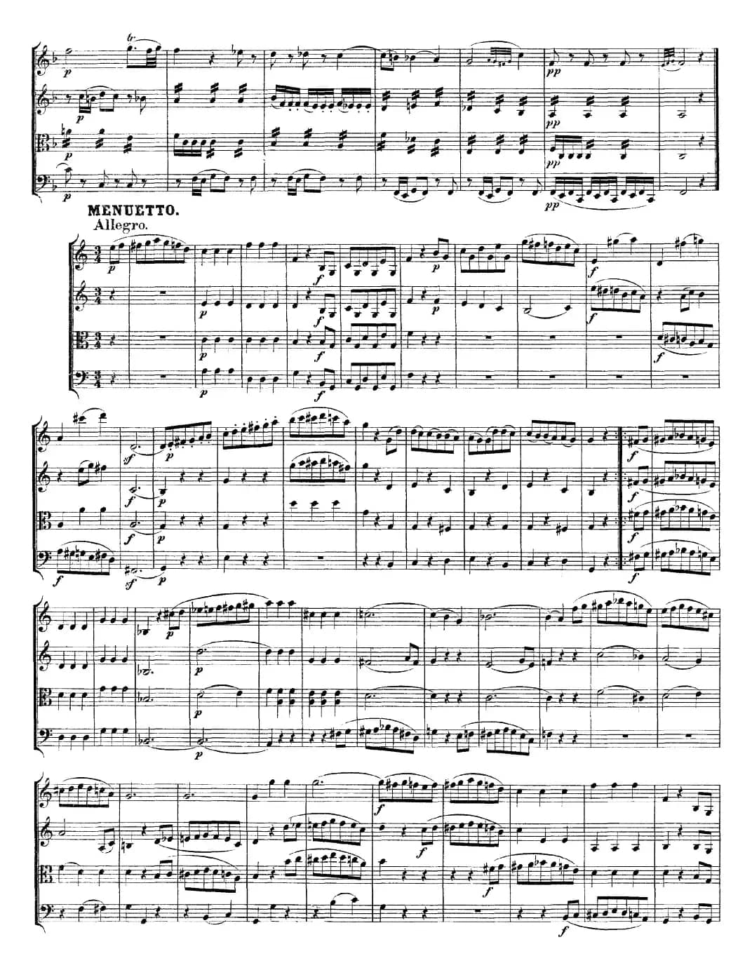 Mozart《Quartet No.19 in C Major,K.465》（总谱）