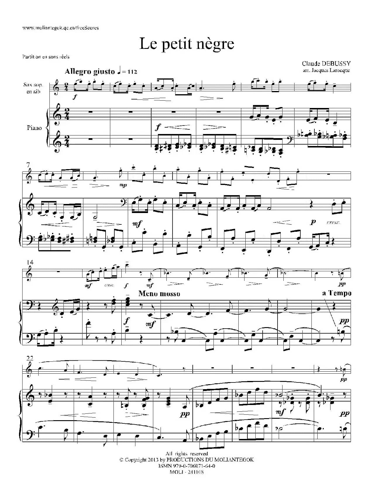 小黑人（高音萨克斯+钢琴伴奏）