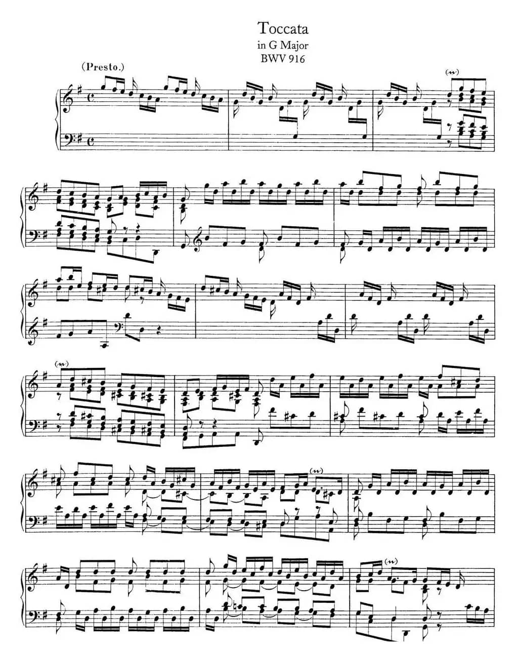 Toccata BWV 916(7首托卡塔·No.7 G大调)