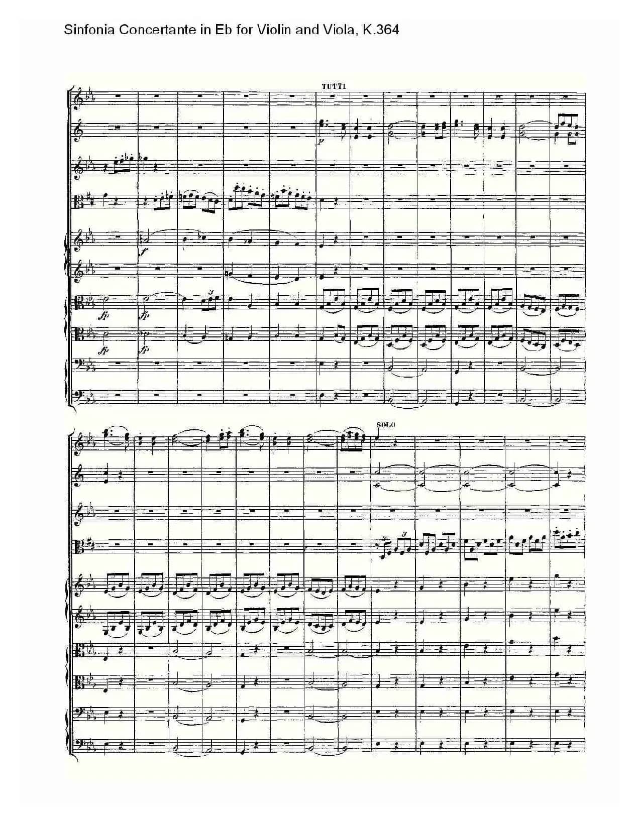 Eb调小提琴与中提琴炫技序曲, K.364（二）