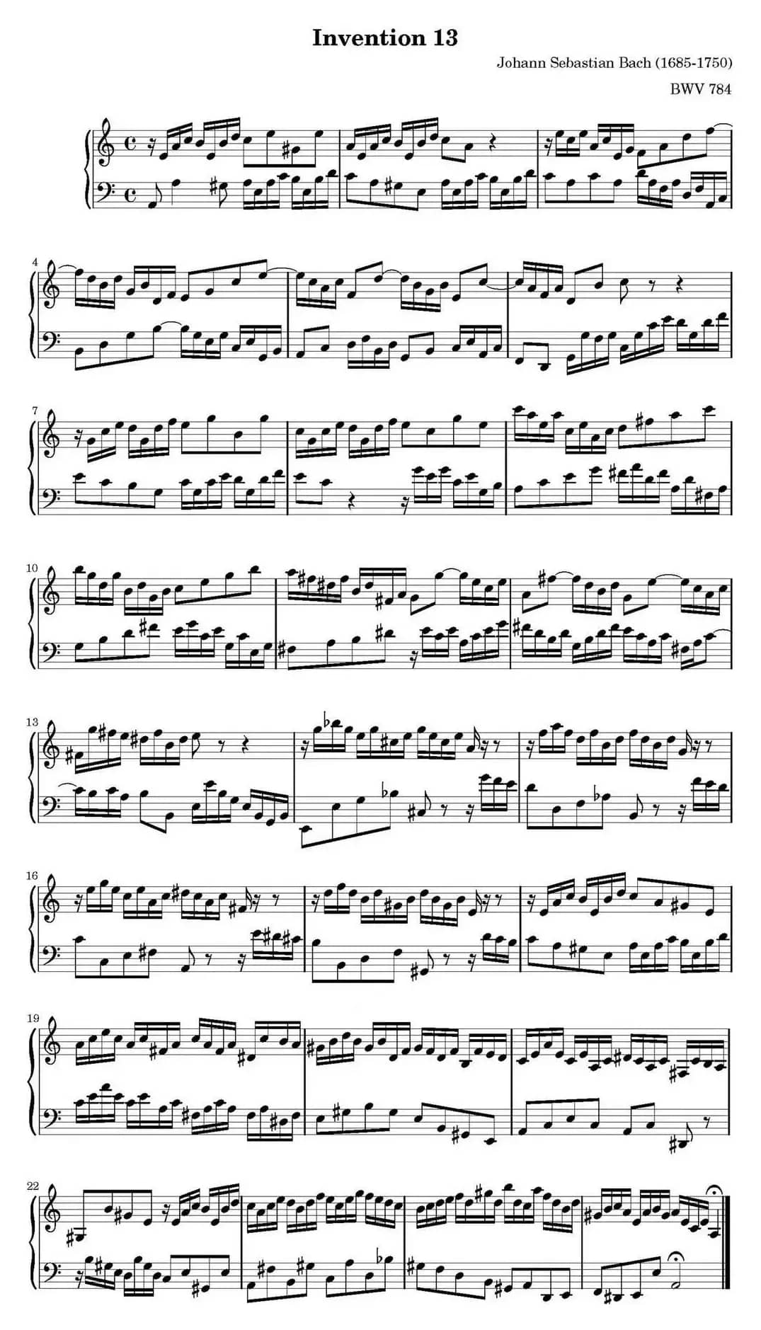 15首巴赫二部创意曲集（NO.13）