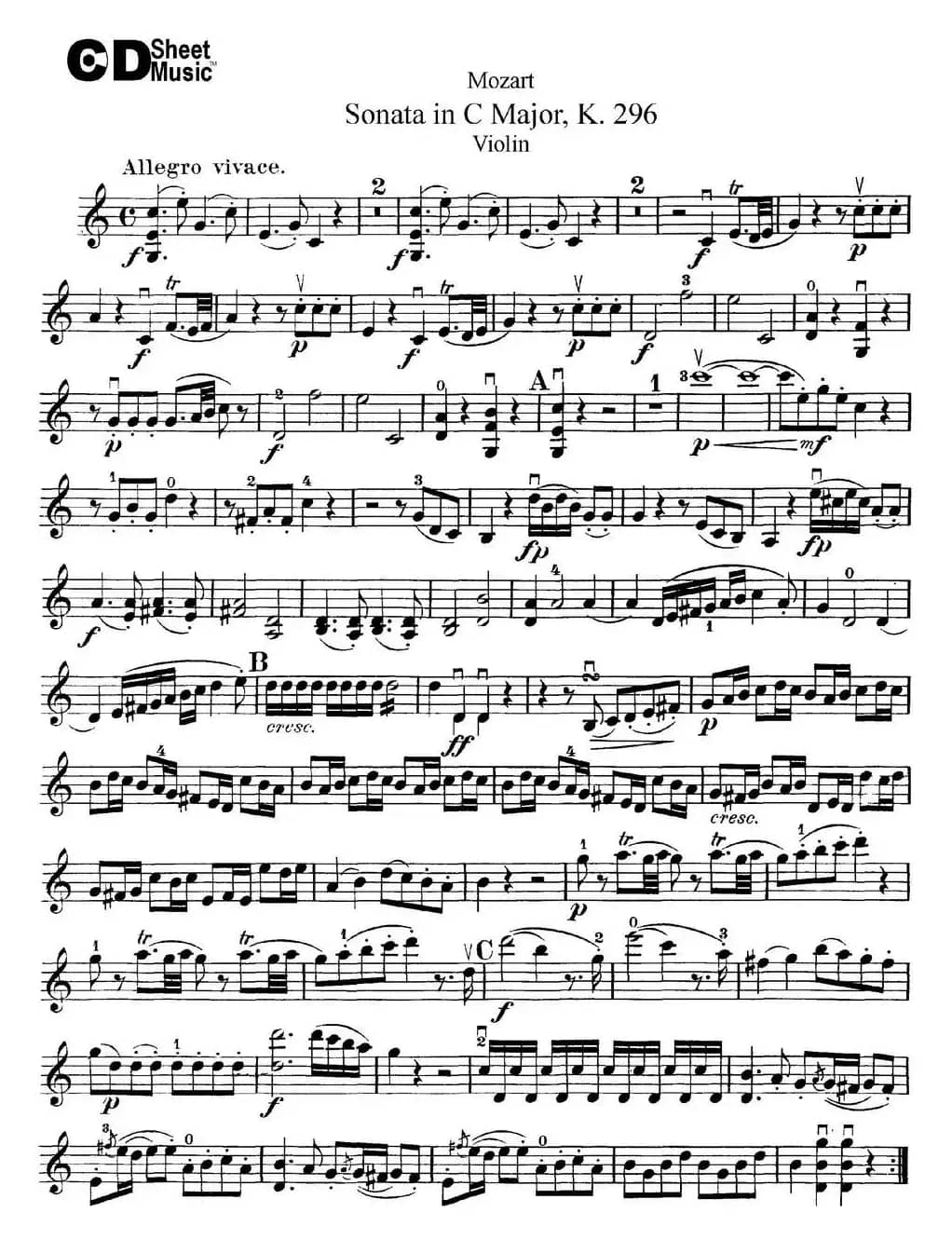 Violin Sonata in C Major K.296