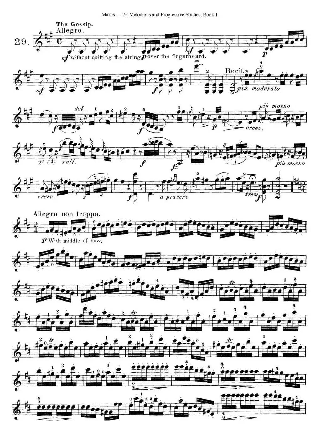 马扎斯小提琴练习曲 Op.36 第一册 特殊练习曲（29）