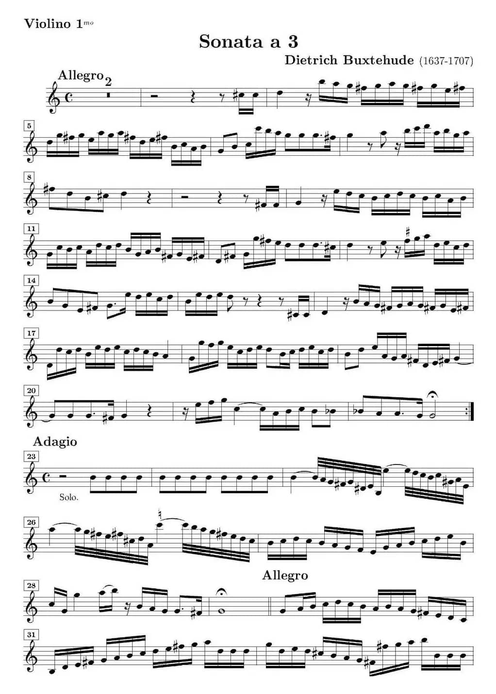 Sonata No.3（第三号小提琴奏鸣曲）（Violino 1分谱）